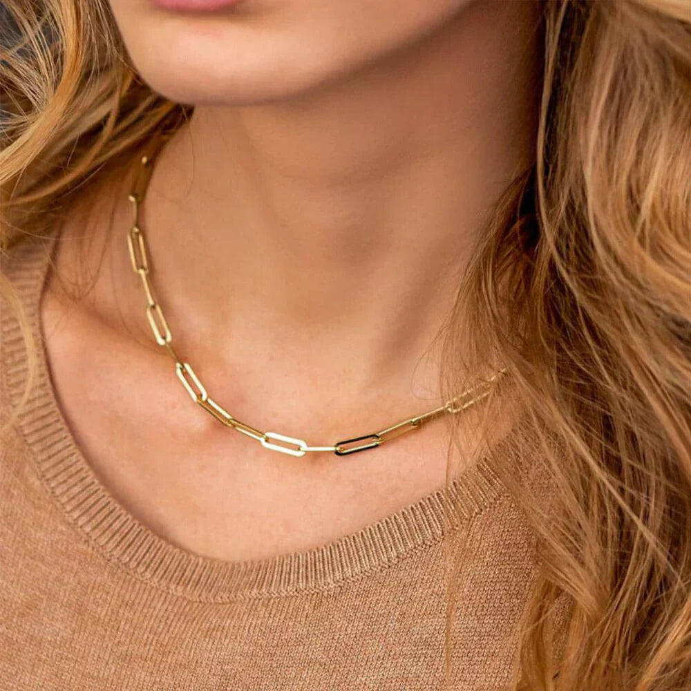 Amber Gold Chain Necklace