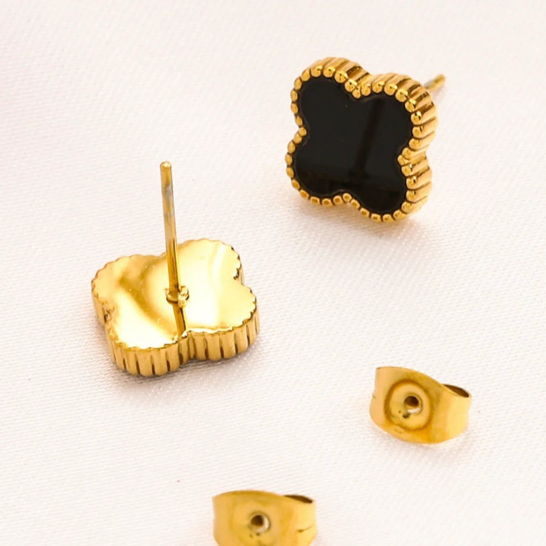 FORTUNE CLOVER EARRINGS | BLACK